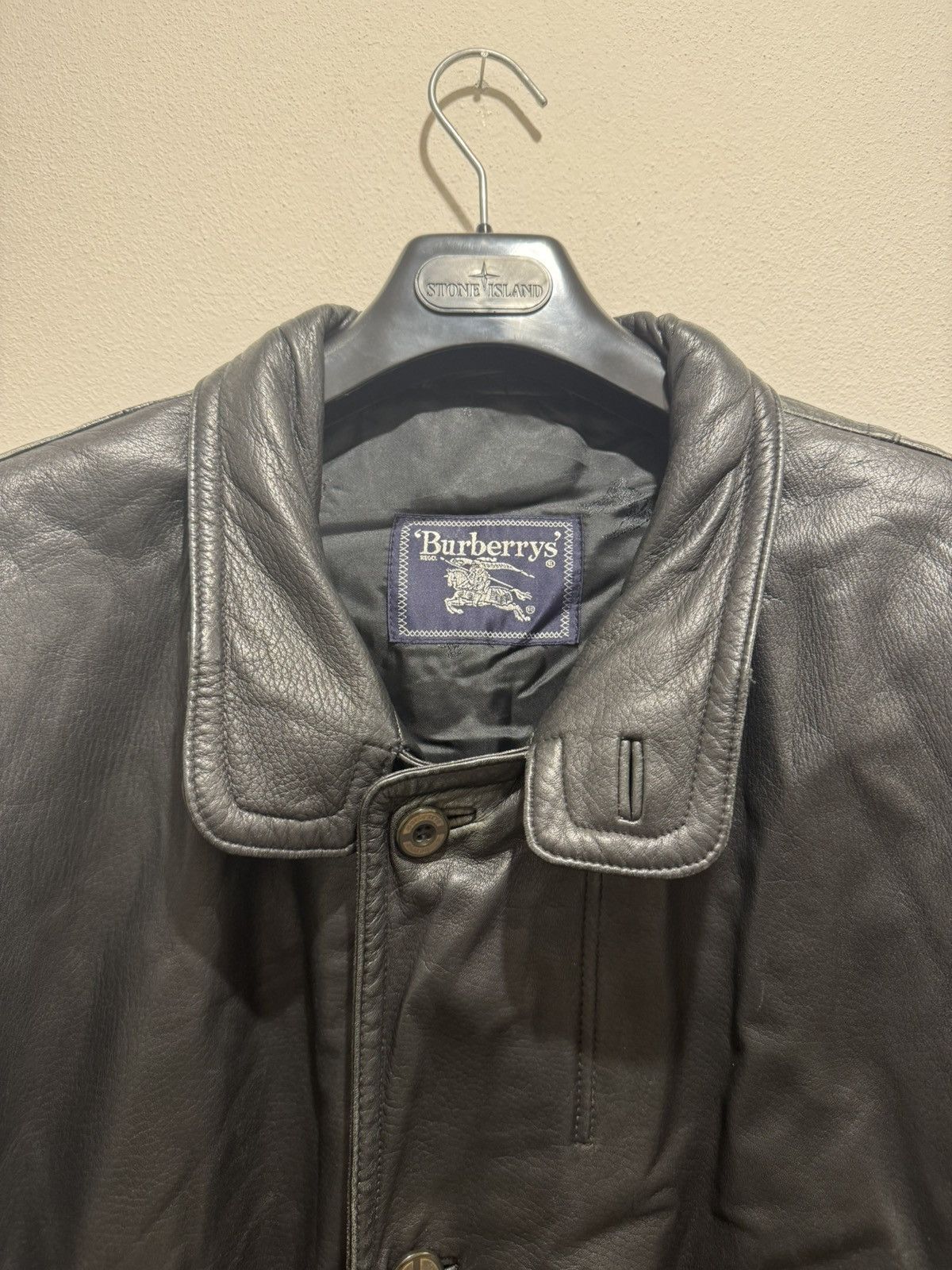 Burberry × Vintage Vintage Burberry Leather Coat 52 (L) Size US L / EU 52-54 / 3 - 2 Thumbnail