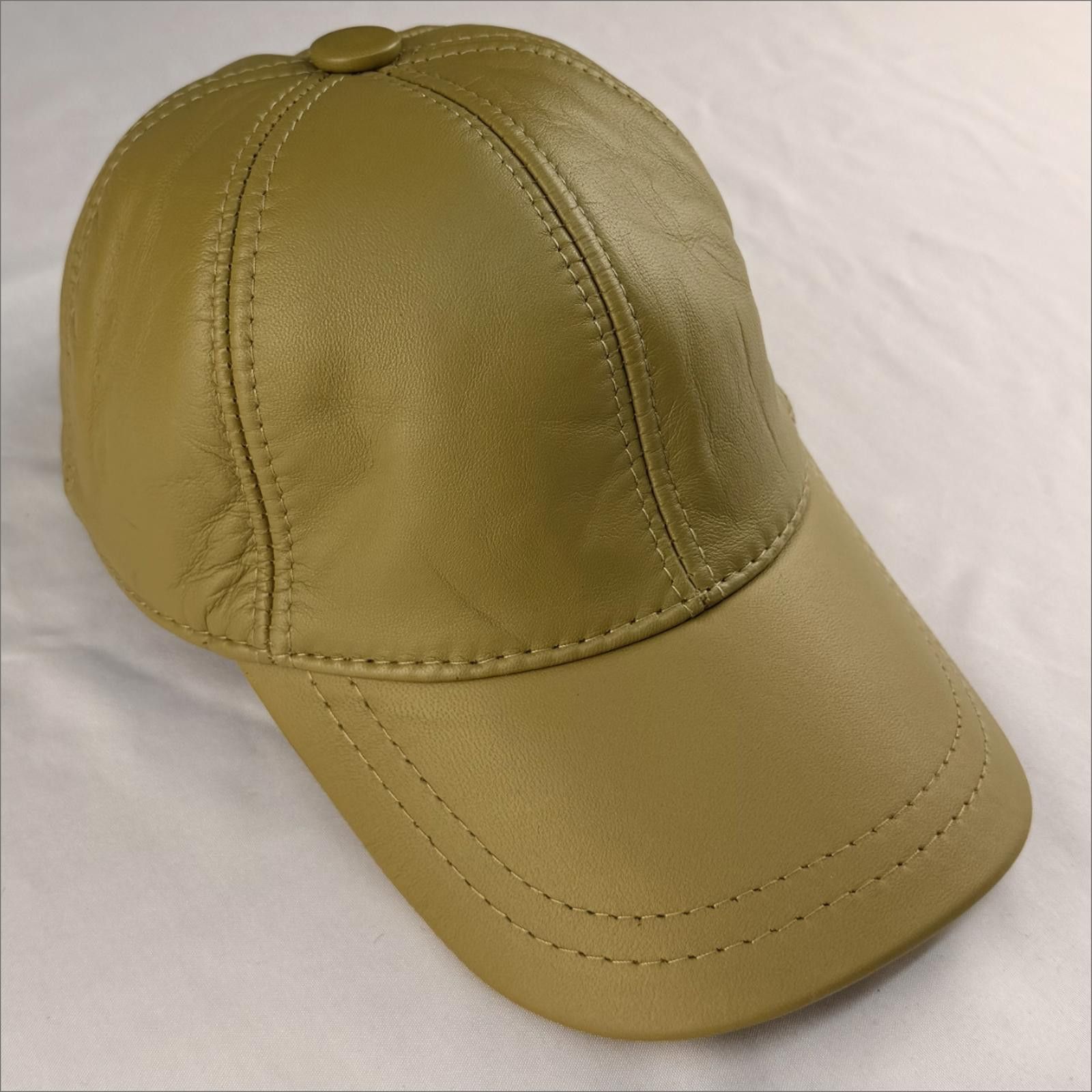 Other NEW Mustard Leather Baseball Cap - Premium Hat 092 Size ONE SIZE - 4 Thumbnail