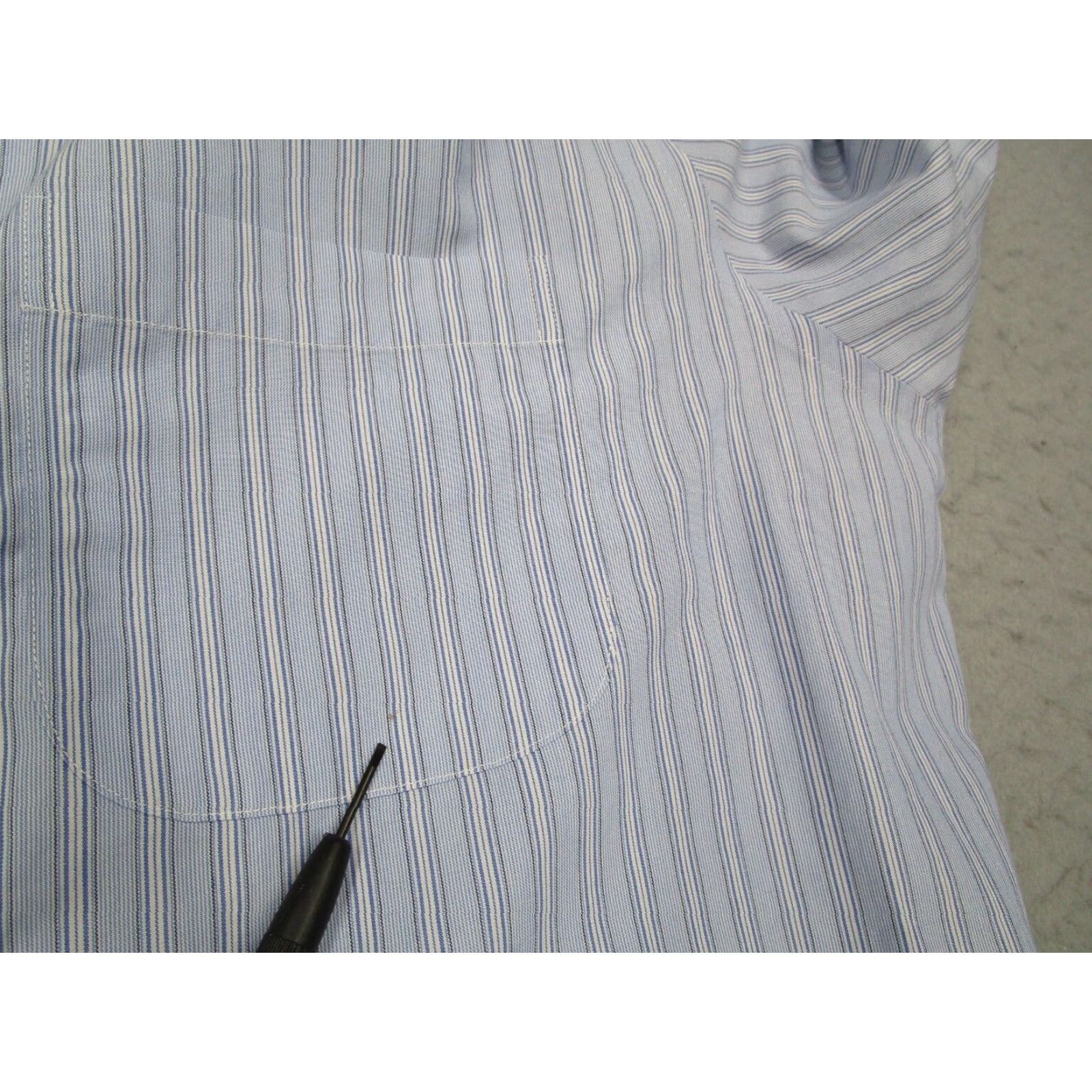 Brooks Brothers Brooks Brothers Dress Shirt Mens 16.5 35 Blue Striped Button Up Work Pima Cotton Size 34R - 4 Thumbnail