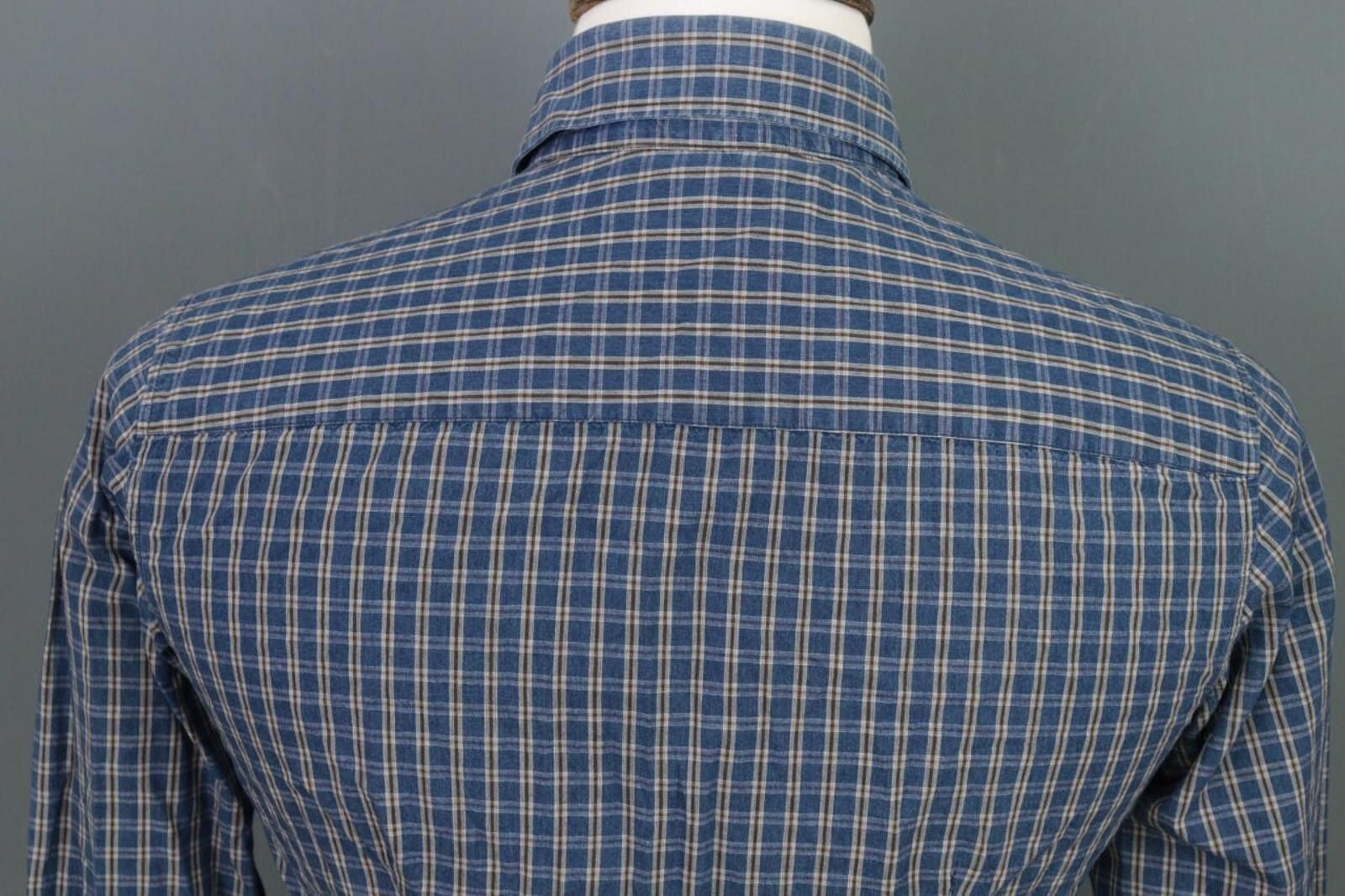 Armani Collezioni Armani Jeans Slim Fit Blue Check Button Down Shirt Size M Size US M / EU 48-50 / 2 - 10 Thumbnail