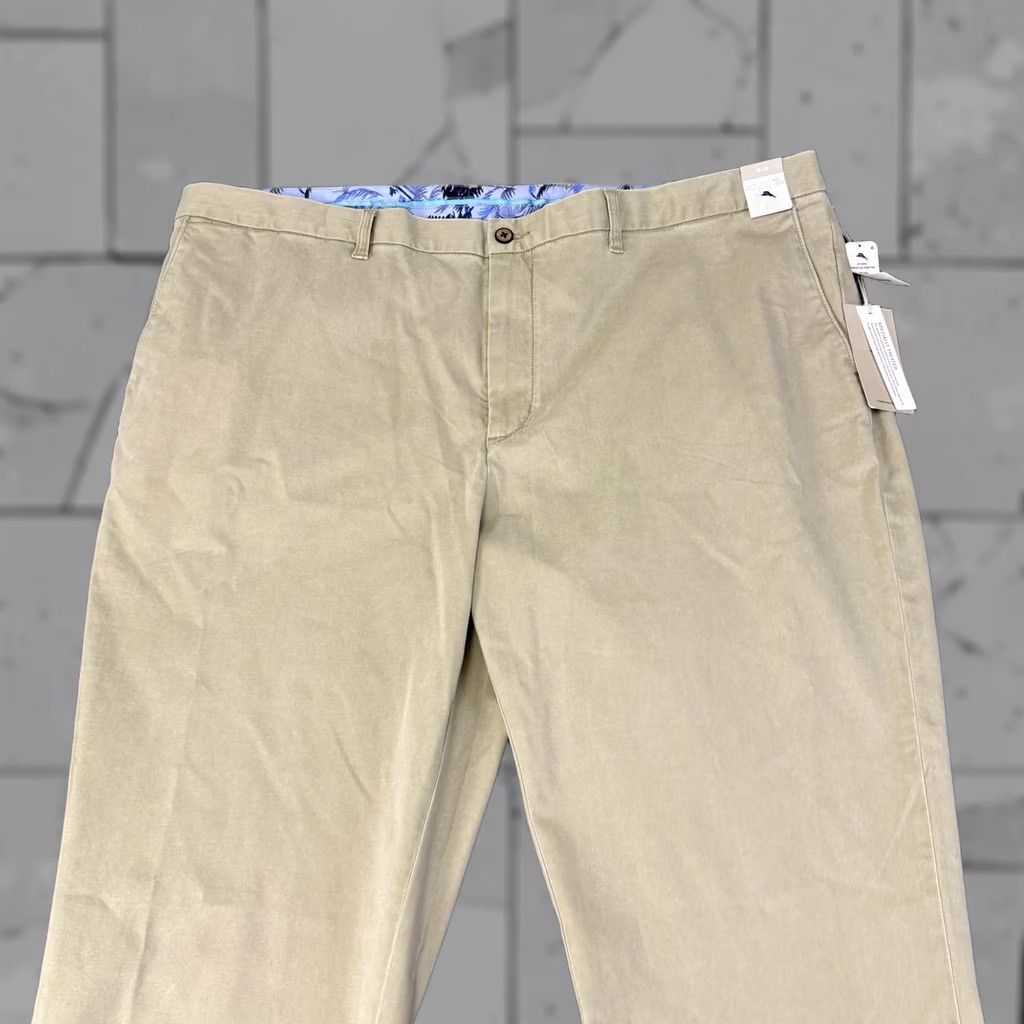 Tommy Bahama Tommy Bahama Mens 48x30 Khaki Boracay Chino Stretch Tencel Flat Front Pants Size US 32 / EU 48 - 1 Thumbnail