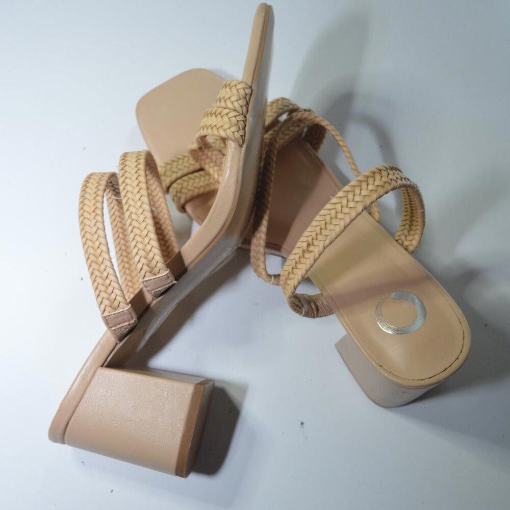 Designer Braided Nude Heeled Sandals, Size 10 Size US 10 / IT 40 - 3 Thumbnail
