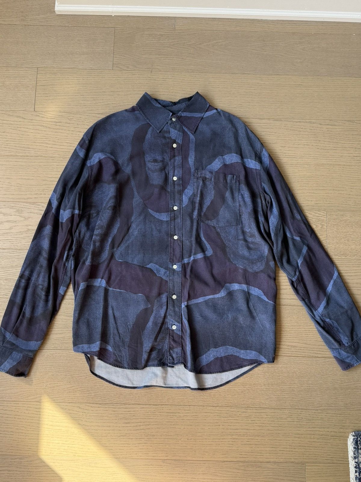 Schnaydermans Graphic Pattern Face Button Up Shirt Size US M / EU 48-50 / 2 - 1 Thumbnail