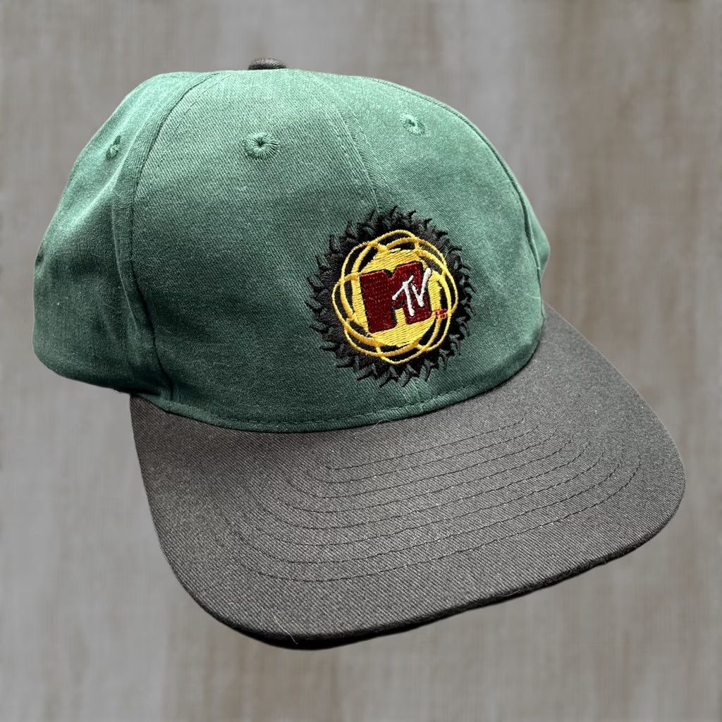 Logo 7 MTV Hat Cap Strap Back Green Black Twill Embroidered Logo One Size Music Mens Baseball Cap Size ONE SIZE - 1 Thumbnail