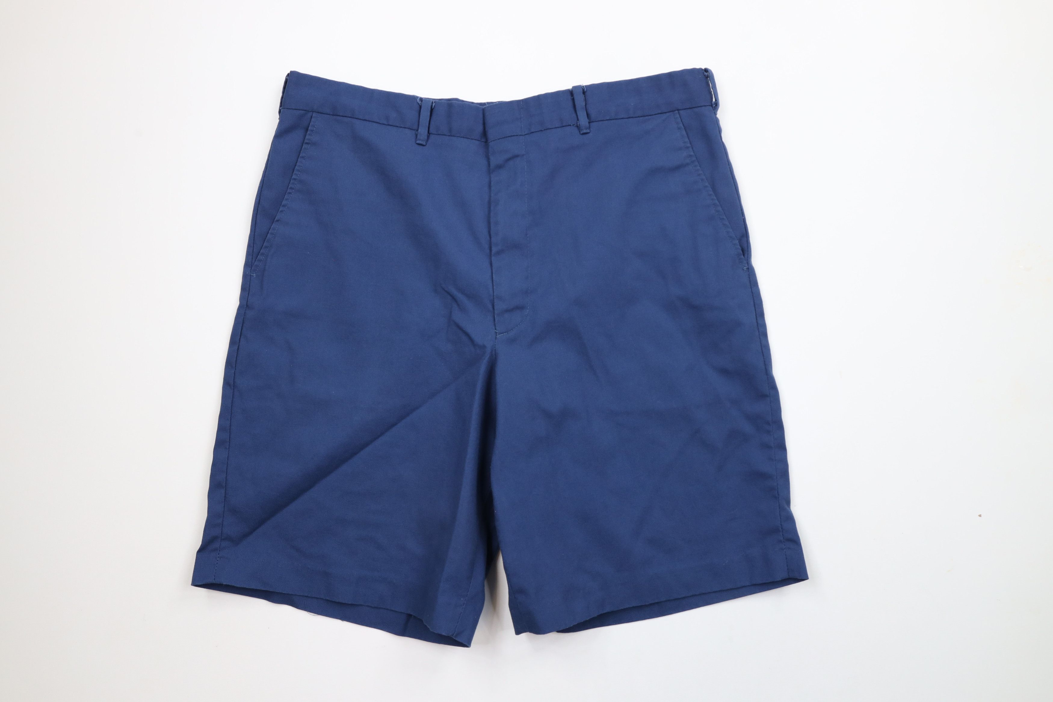 Vintage Vintage 60s 70s Streetwear Above Knee Chino Shorts Blue USA Size US 34 / EU 50 - 1 Thumbnail