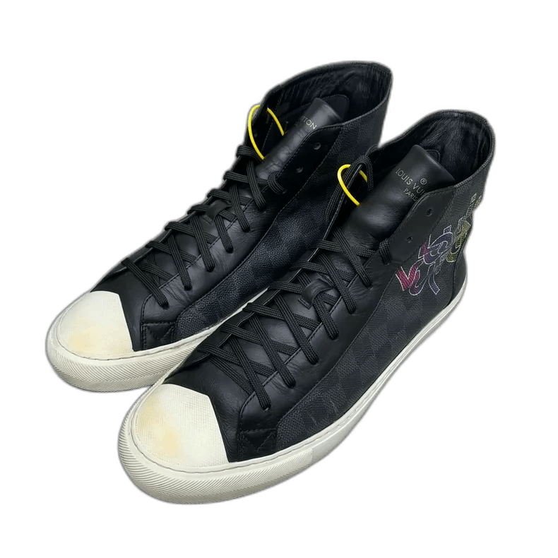 Louis Vuitton Black Checkerboard Board Sneakers Size 9-yf Size US 9 / EU 42 - 1 Thumbnail