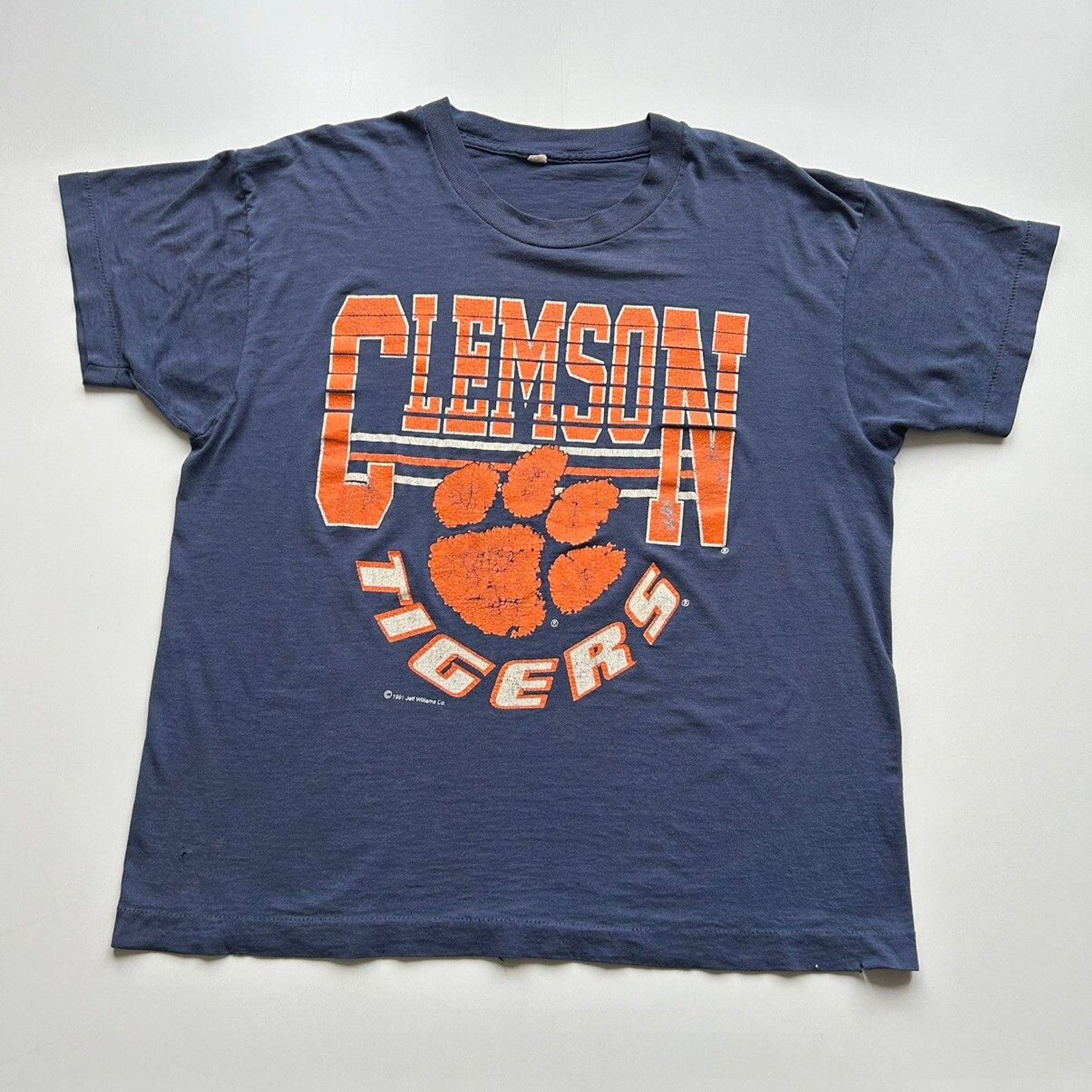 Vintage 90s Clemson Tigers NCAA Graphic T Shirt Medium Boxy