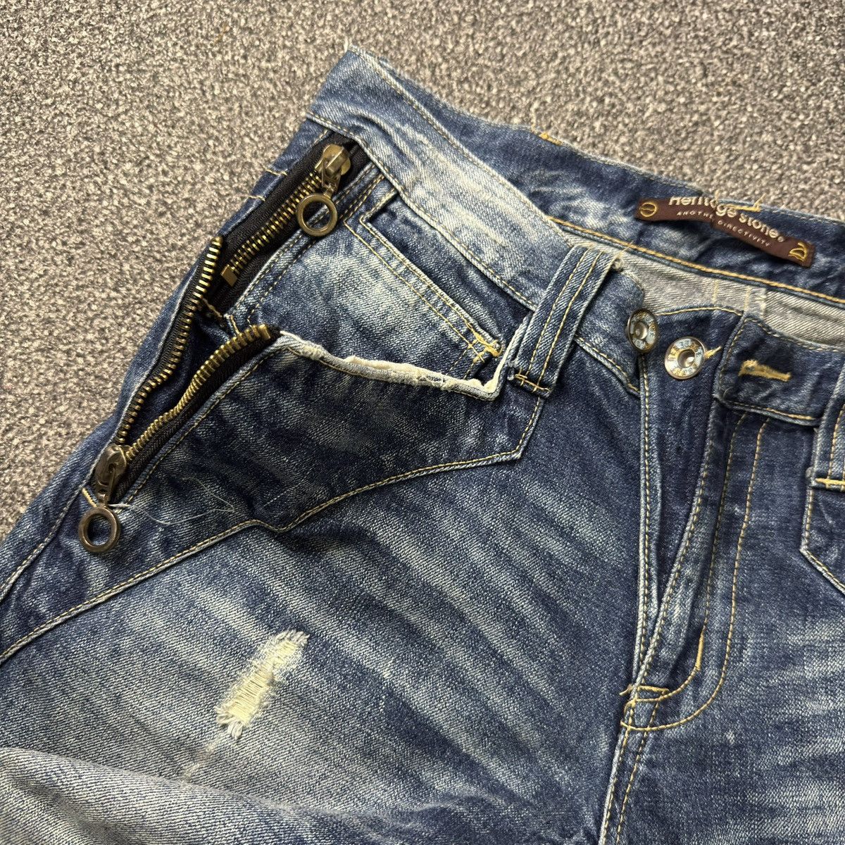 Affliction 🔥🇯🇵 Japanese Y2k PPFM Style Heritage Stone Side Zippee Denim Size US 34 / EU 50 - 10 Thumbnail