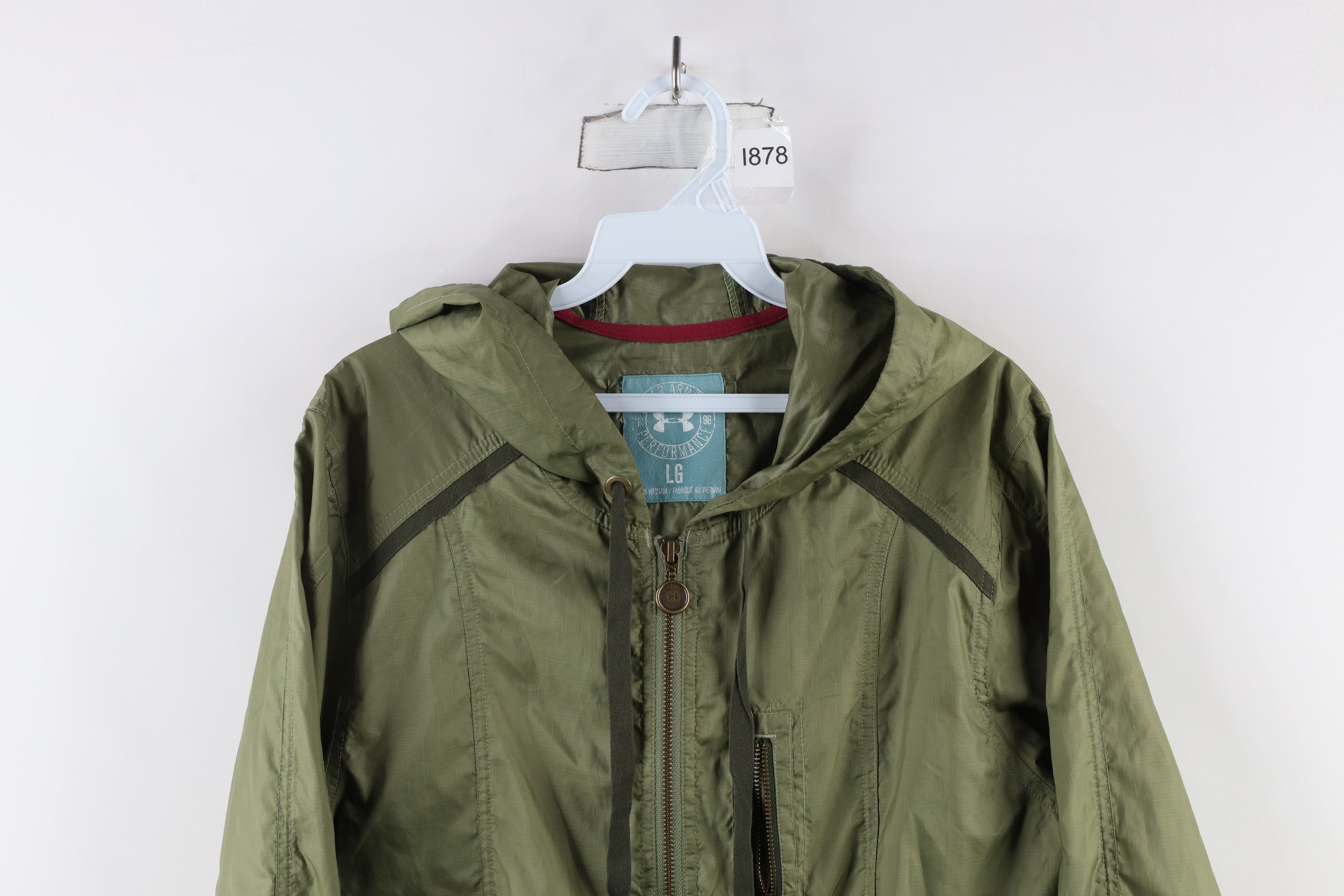 Under Armour × Vintage Under Armour Ripstop Military Style Hooded Rain Jacket Size L / US 10 / IT 46 - 2 Thumbnail