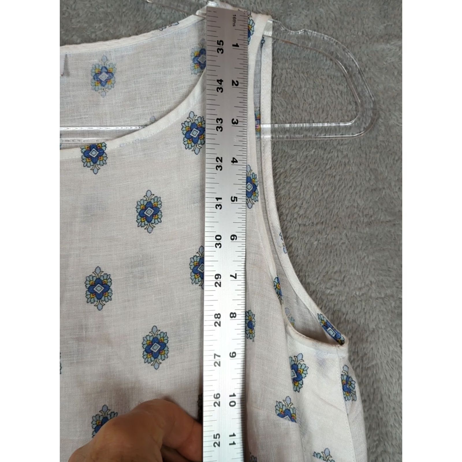 J. Jill J. Jill Linen Tunic Tank Sleeveless Round Neck Button Petite PS Multicolor Love Boho Casual Womens Sleeveless Tunic Shirt Size S / US 4 / IT 40 - 4 Thumbnail