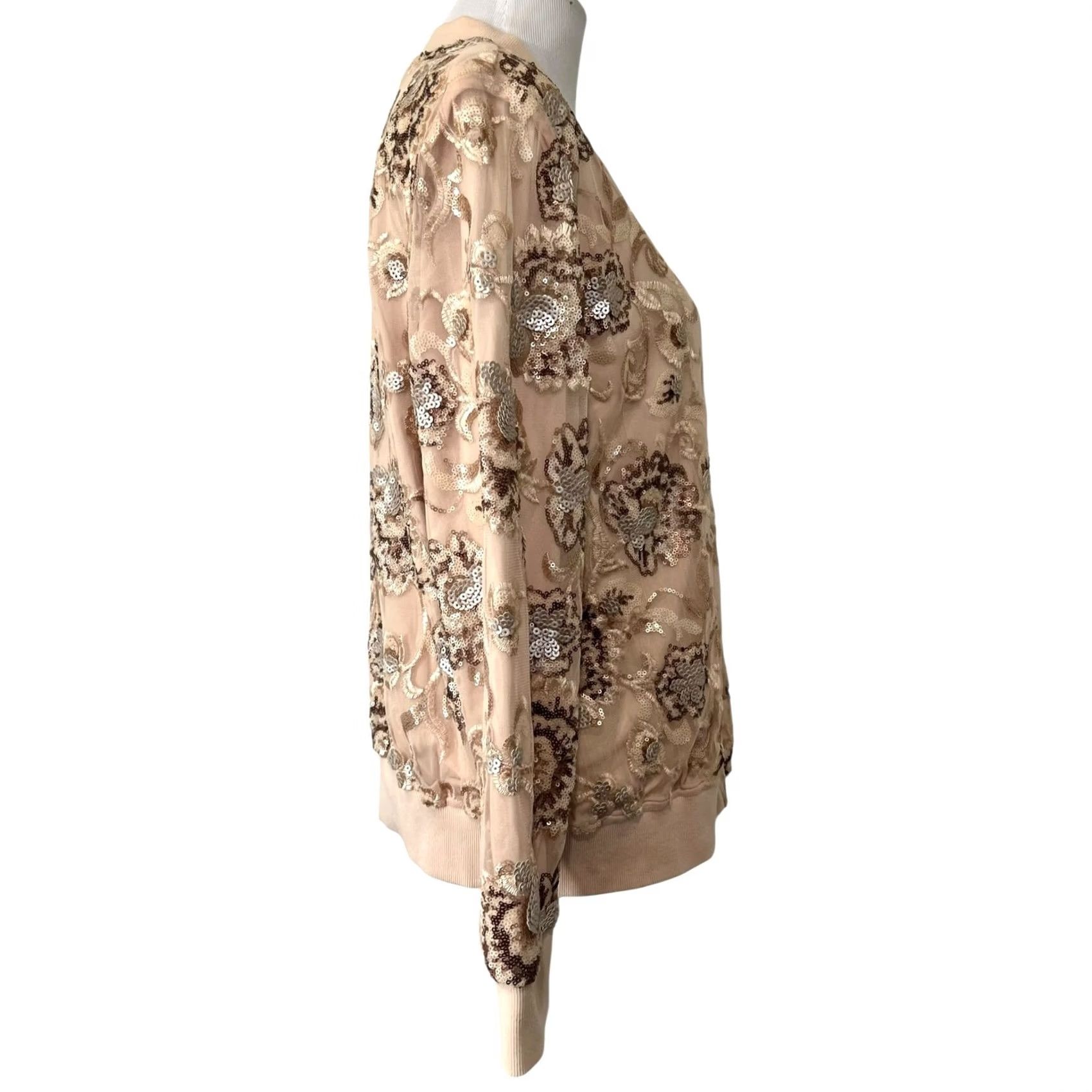 Vintage Chico’s Black Label Sequin Lace Bomber Jacket Floral Peachy Pink Size 2 US 12/14 Jacket Womens Bomber Pink Sequin Lace 12/14 US 2 Size L / US 10 / IT 46 - 7 Thumbnail