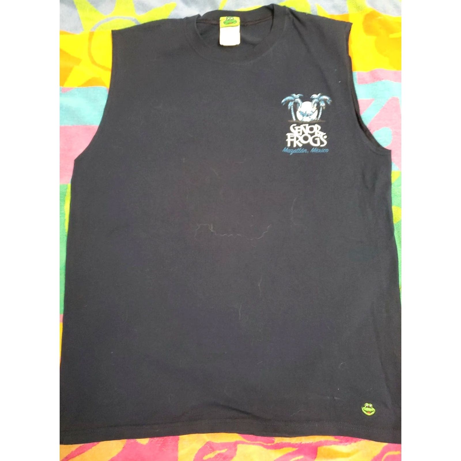 Vintage Senor Frog's Tank Top Men L Blue 100% Cotton Gold Mazatlan Drinking Shirt Casual Mexico Slim... Size US L / EU 52-54 / 3 - 4 Thumbnail