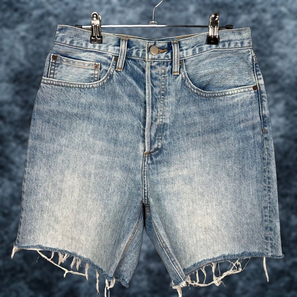 Denime Denim Forum Bermuda Shorts Light Wash 29 Denim Forum 5-Pocket Distressed Hem High Rise Adult Womens Regular Size 29" - 1 Thumbnail