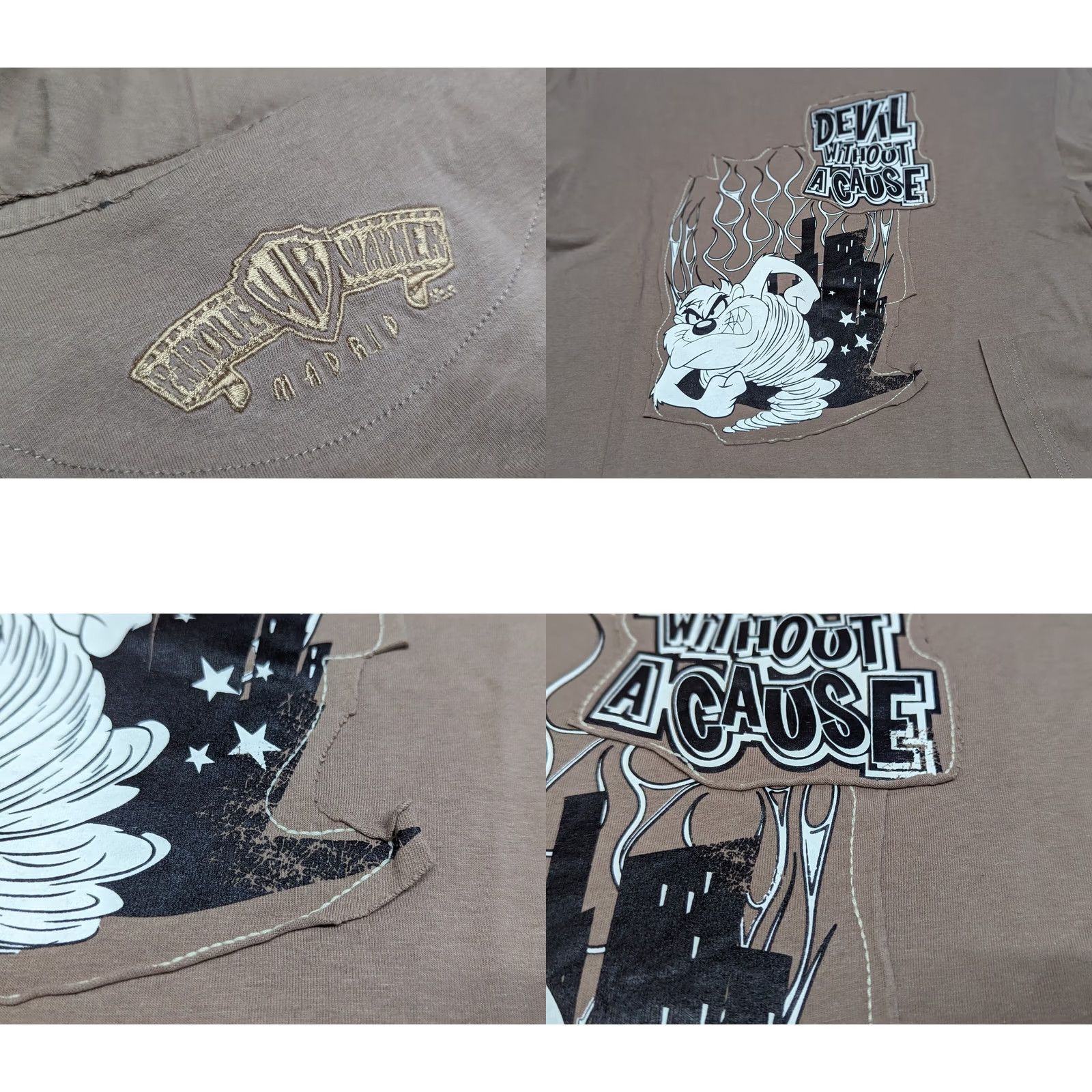 Vintage Vintage Warner Bros. Taz The Devil Parque Park Madrid Beige Shirt M Unisex Adults Cotton Canvas Long Sleeve T-Shirt 90s Theme Mens Womens Size US M / EU 48-50 / 2 - 9 Thumbnail