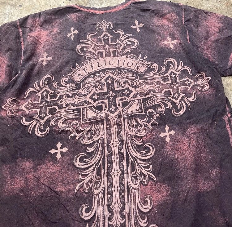 Affliction Y2K Affliction Faded Distressed Tee Shirt Size US XL / EU 56 / 4 - 6 Thumbnail