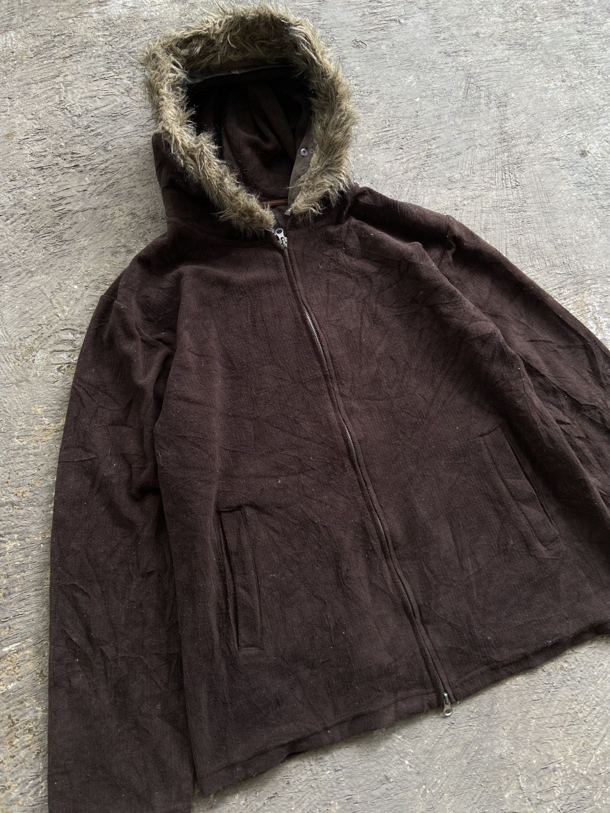 Japanese Brand 2000s Macarester - Vkei Style Fur Zip Hoodie Size US L / EU 52-54 / 3 - 2 Thumbnail