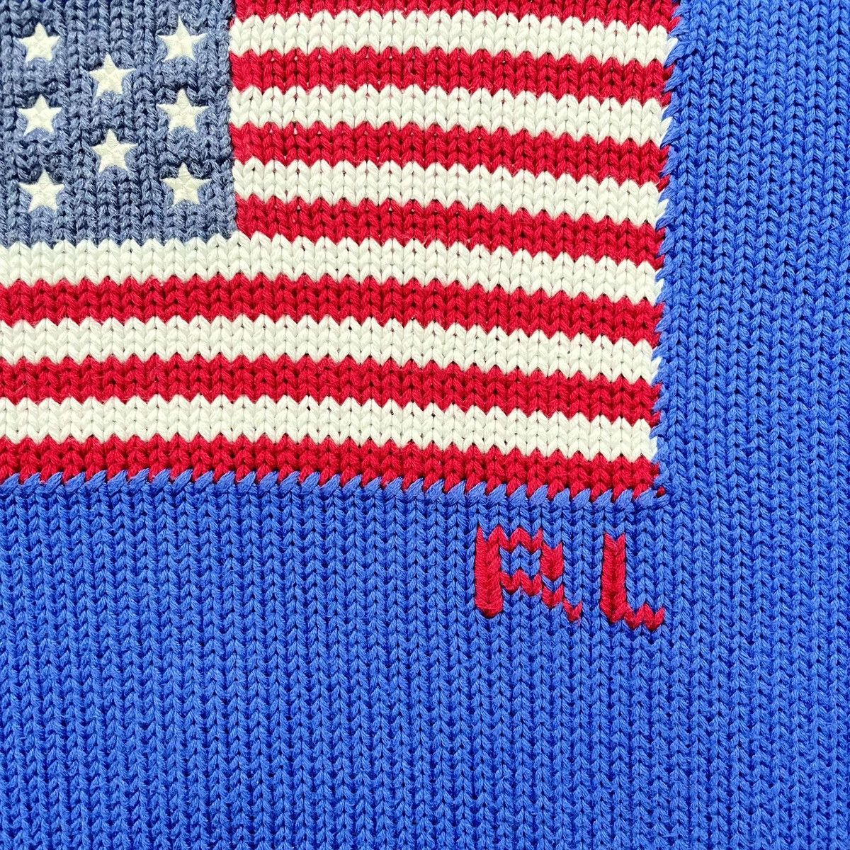 Polo Ralph Lauren Blue Ralph Lauren american flag knit sweater Size US L / EU 52-54 / 3 - 5 Thumbnail
