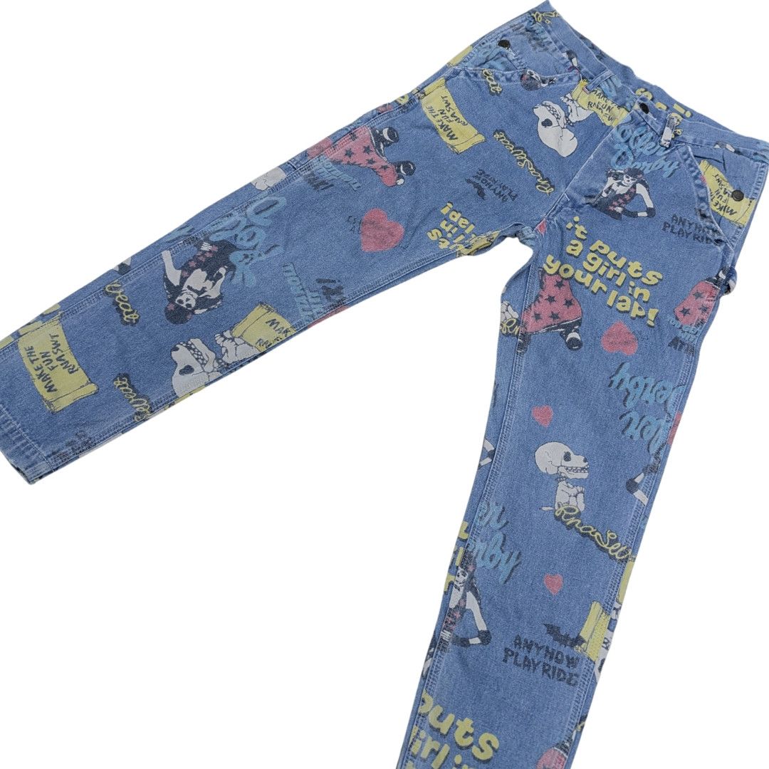 Japanese Brand Japan Skull Skeleton Punk Carpenter Pants Like Carhartt Size US 33 - 6 Thumbnail