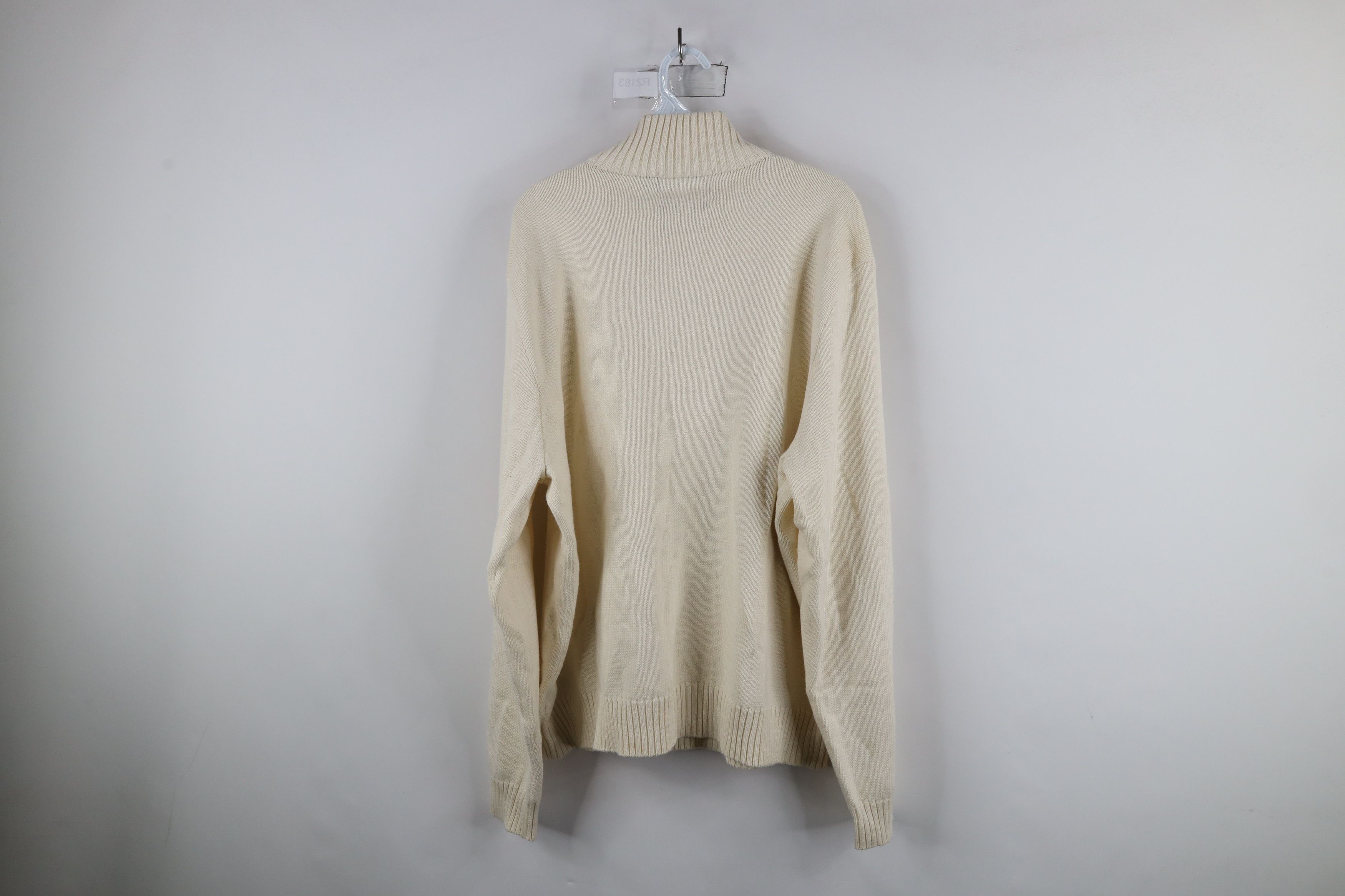 Ralph Lauren Vintage 90s Ralph Lauren Half Zip Pullover Sweater Cream Size US XXL / EU 58 / 5 - 11 Thumbnail