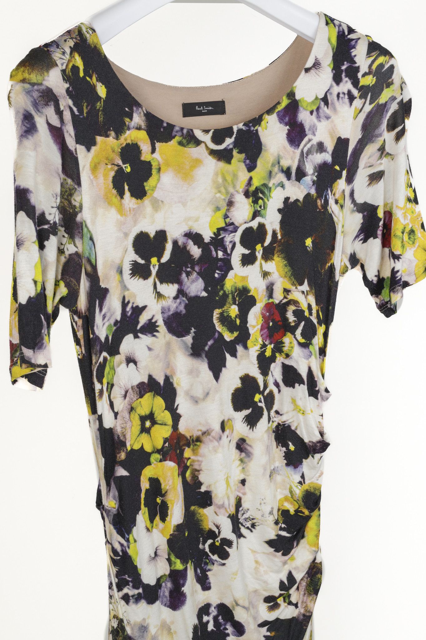 Paul Smith Paul Smith Black Label White Floral Jersey Midi Dress Size L / US 10 / IT 46 - 3 Thumbnail