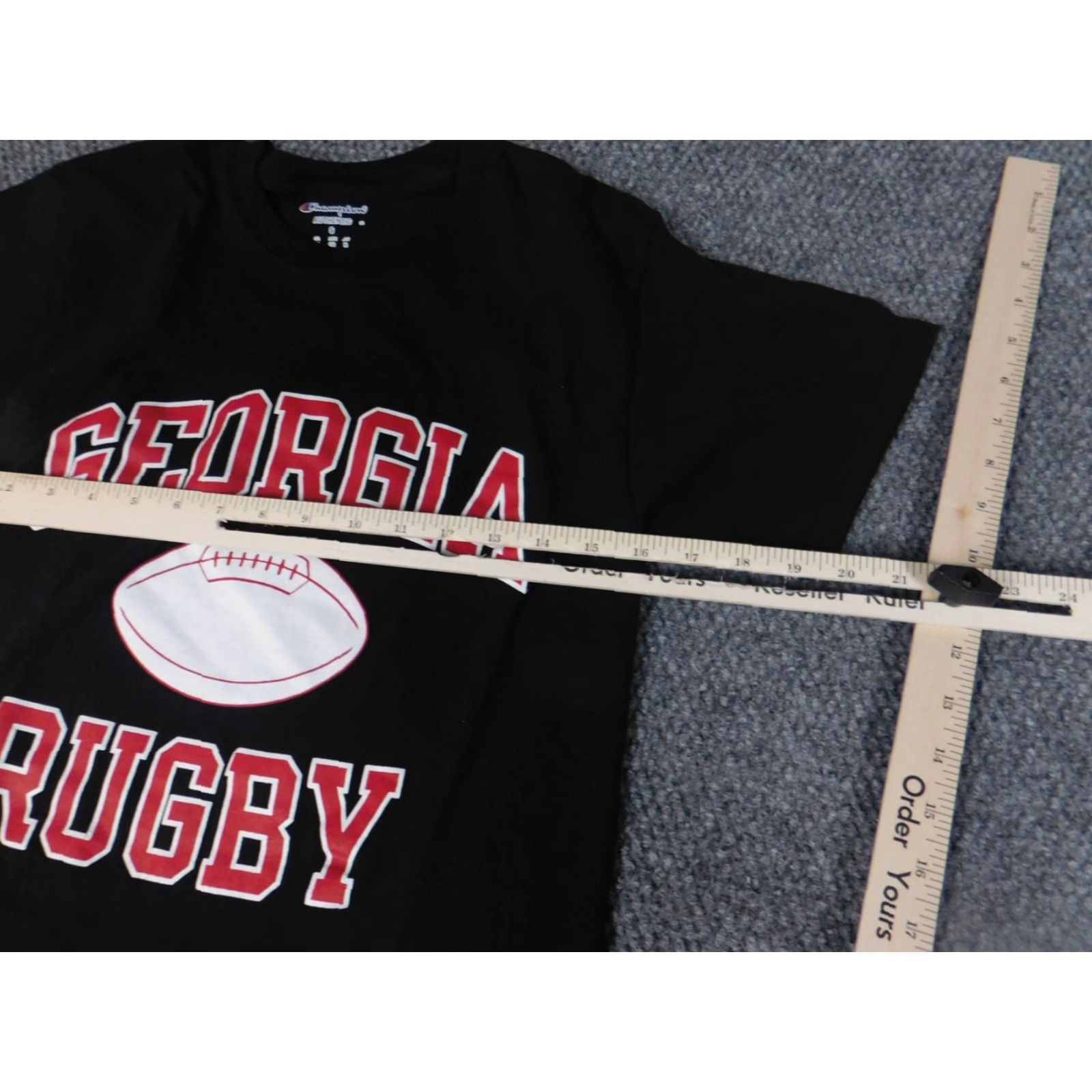 Champion Champion Shirt Mens Small Black Georgia Rugby Sports Short Sleeve Crew Neck Cotton Breathable Logo Athletic Vintage No N/A ️ Size US S / EU 44-46 / 1 - 7 Thumbnail