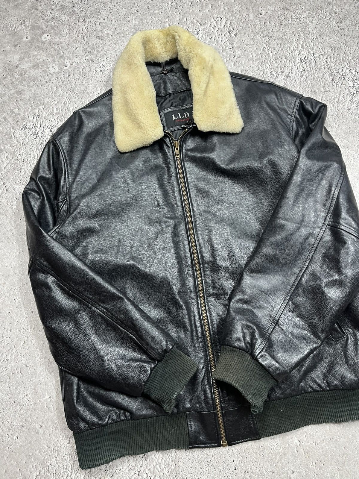 Leather Vintage Aviator Bomber Jacket Leather Shearling Collar XXL Size US XXL / EU 58 / 5 - 5 Thumbnail