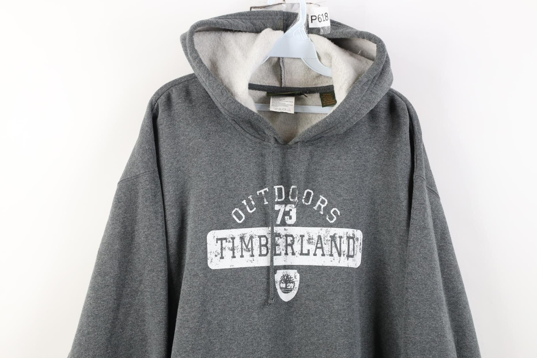 Timberland Vintage Y2K Timberland Heavyweight Hoodie Sweatshirt Gray Size US XXL / EU 58 / 5 - 2 Thumbnail