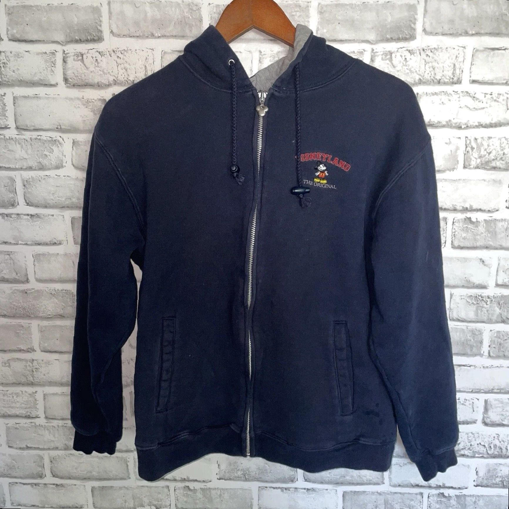 Disney VINTAGE Disney Jacket Unisex Size S Hooded Cotton Blue Disneyland Logo Overcoat Mens Womens (Adult) Size US S / EU 44-46 / 1 - 2 Thumbnail