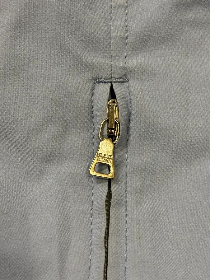 Prada 2000s Prada Light Blue Nylon Sport Racer Jacket Size M / US 6-8 / IT 42-44 - 9 Thumbnail