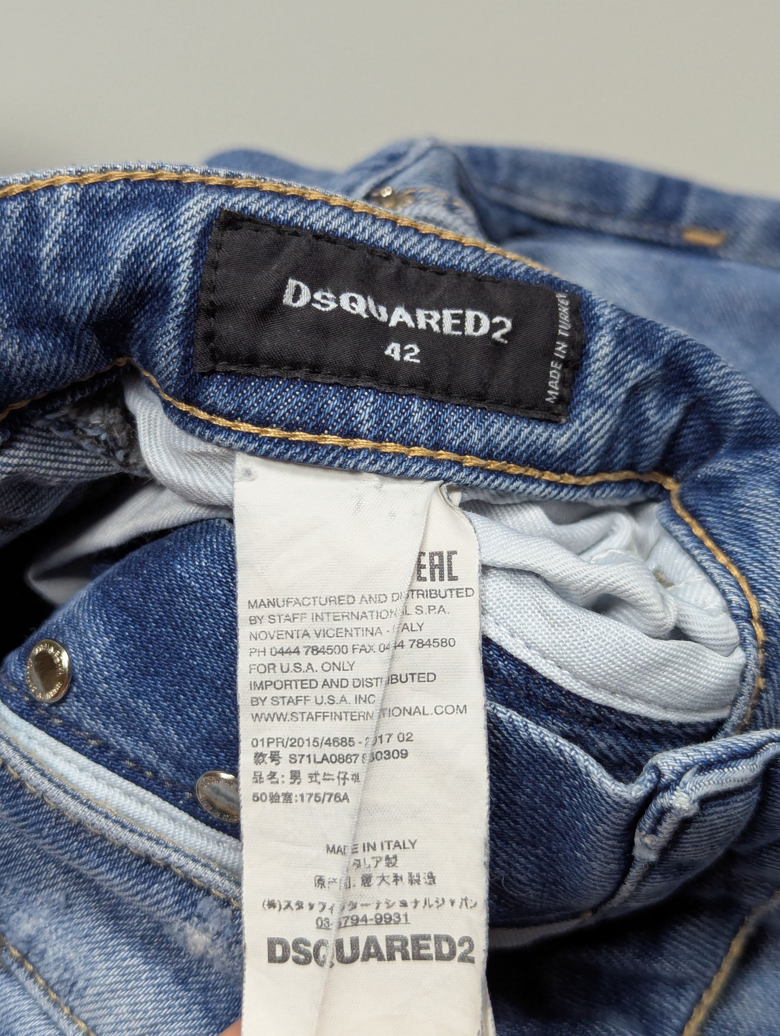 Dsquared2 DSQUARED2 Authentic Skinny Light Blue Distressed Jeans Size US 30 / EU 46 - 9 Thumbnail