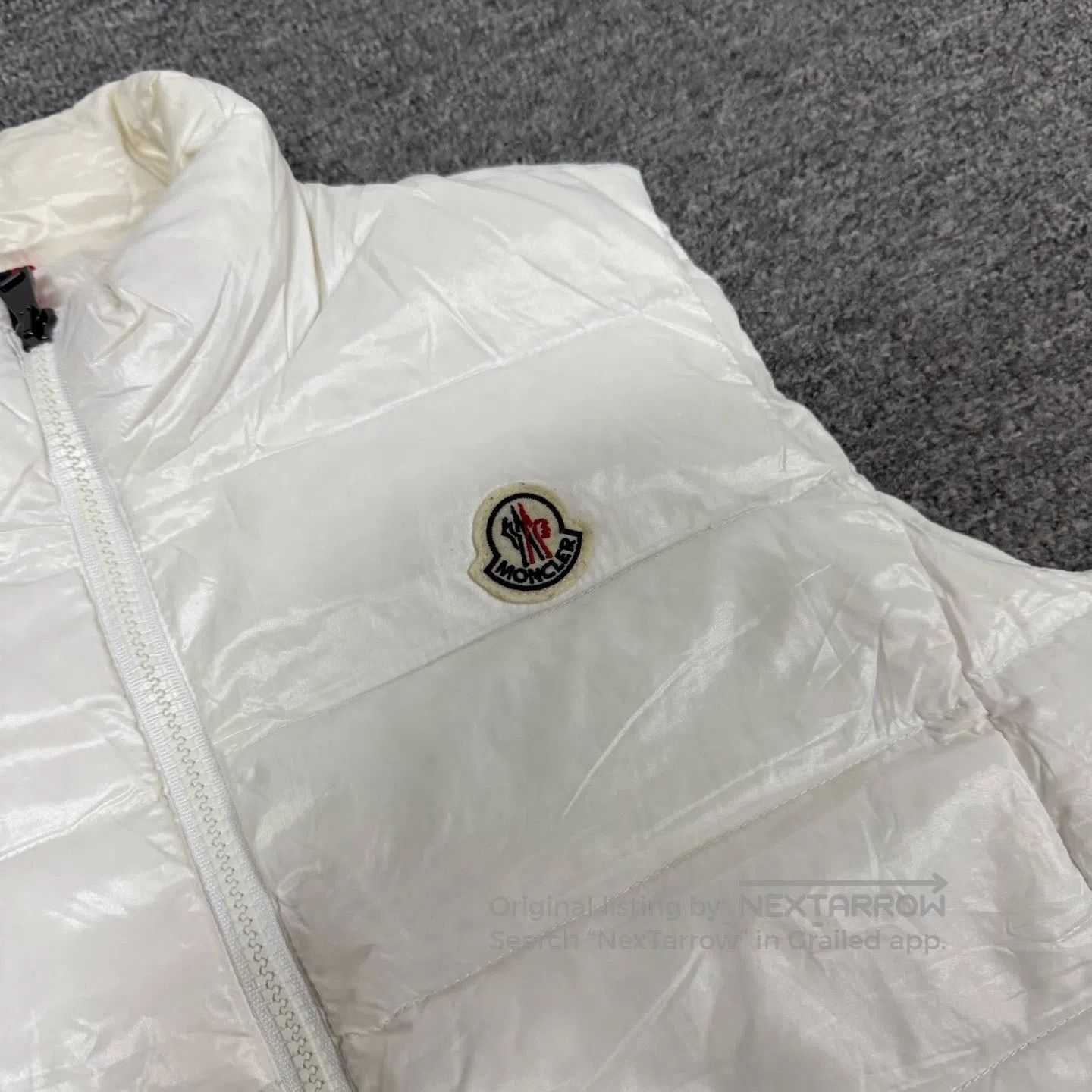 Moncler Moncler size 4 Ghany White Standing-Collar Down Jacket| Size XL / US 12-14 / IT 48-50 - 4 Thumbnail