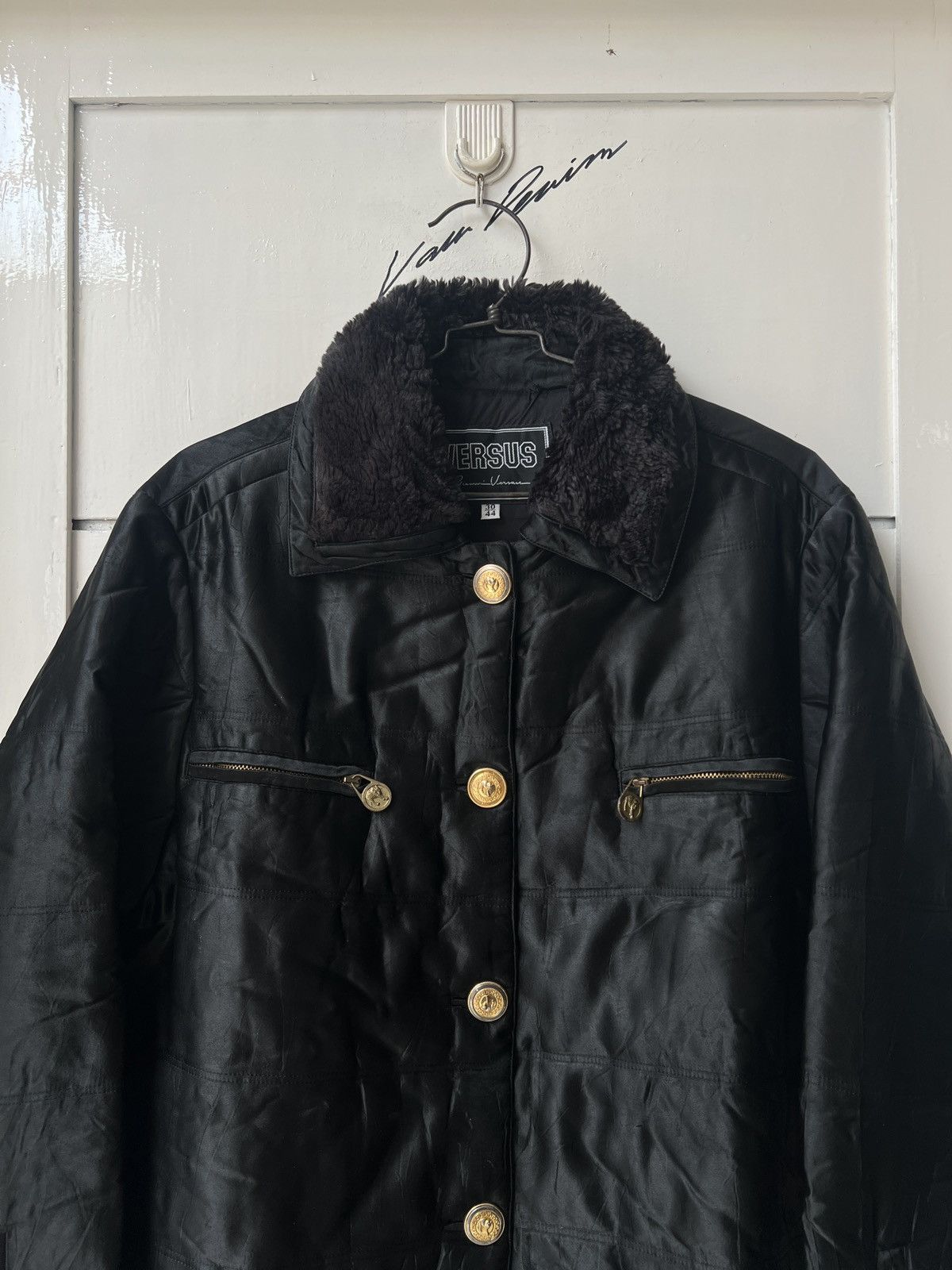 Versus Versace VERSUS Gianni Versace Black Faux Fur Jacket Size US L / EU 52-54 / 3 - 4 Thumbnail