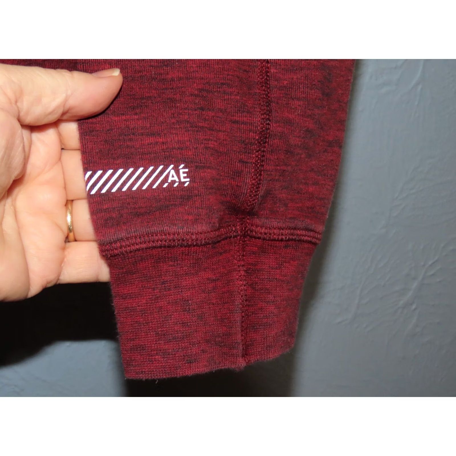 American Eagle Outfitters American Eagle Activeflex Pullover Hoodie Men's L Burgundy Red Zippered Pockets Mock Neck Long Sleeve Modern Activewear Shirt Size US L / EU 52-54 / 3 - 4 Thumbnail