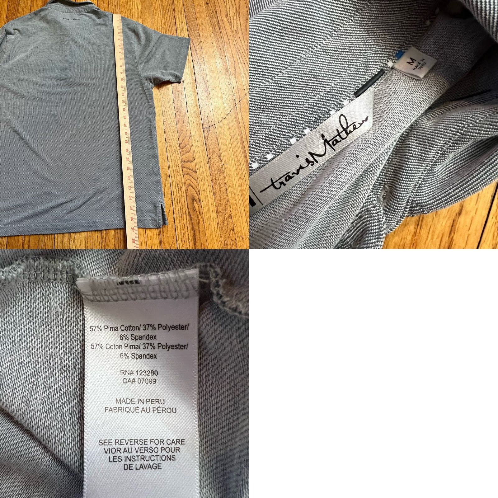 TravisMathew Travis Mathew Polo Shirt Mens Medium Stripe Pocket Pima Gray Size US M / EU 48-50 / 2 - 8 Thumbnail