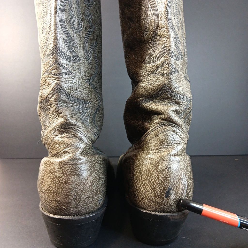 Boulet Boulet Mens Cowboy Boots Boots Rare Dark Green Gray Canada Size US 9.5 / EU 42-43 - 5 Thumbnail