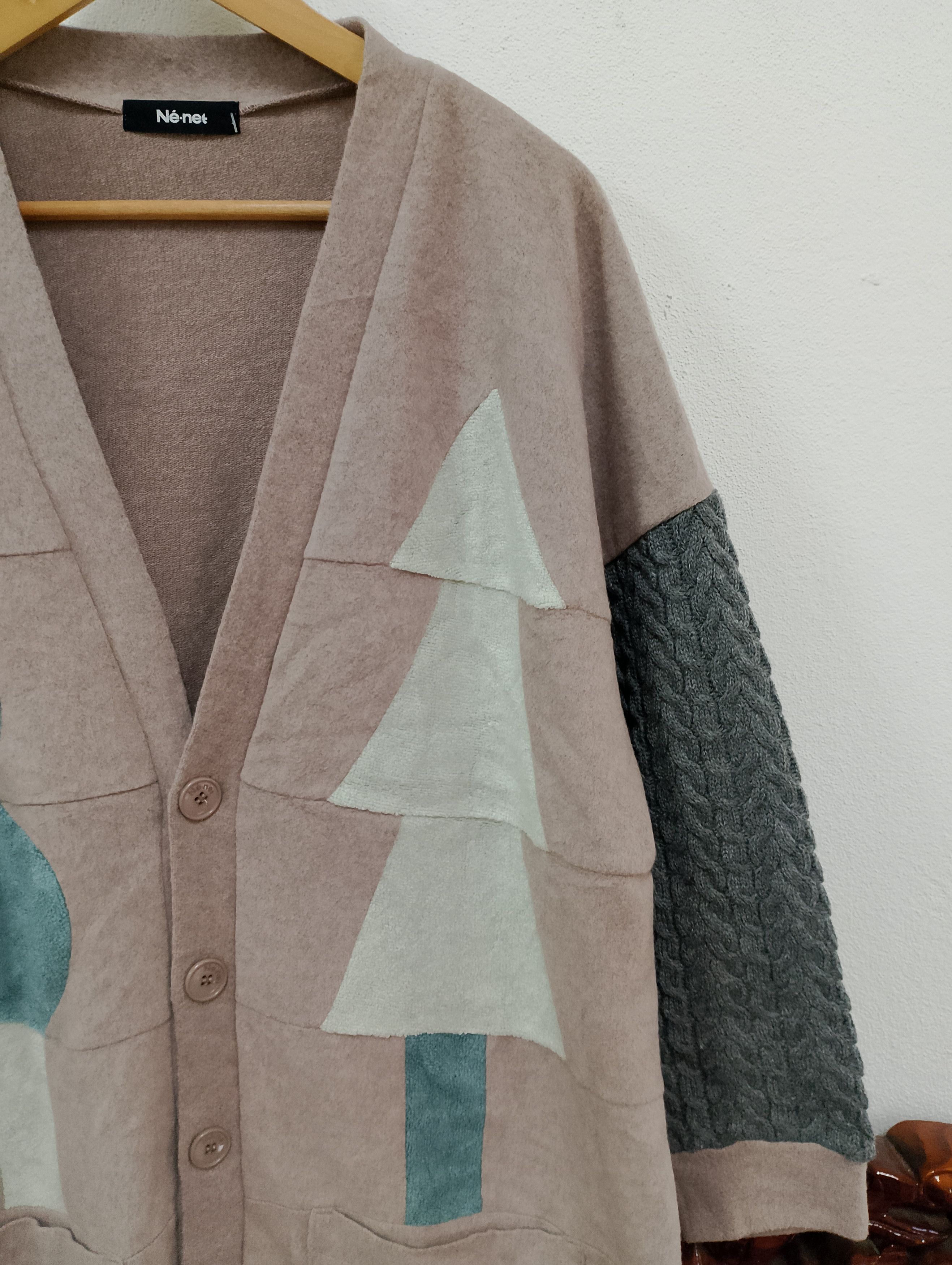 Ne-Net Vintage Y2K Issey Miyake Ne-net Japan Forest Patchwork Knit Size US L / EU 52-54 / 3 - 5 Thumbnail