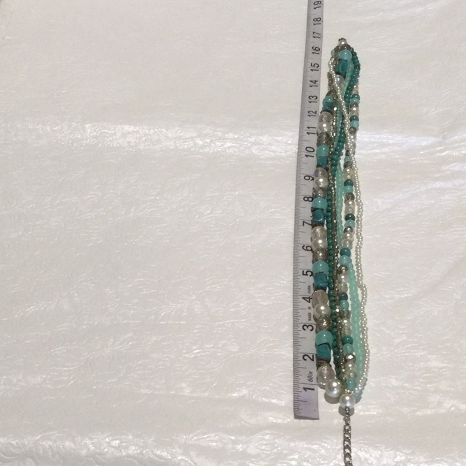 Other Multi-strand Turquoise, Clear, Blue and Silver Bead Necklace Size ONE SIZE - 15 Thumbnail
