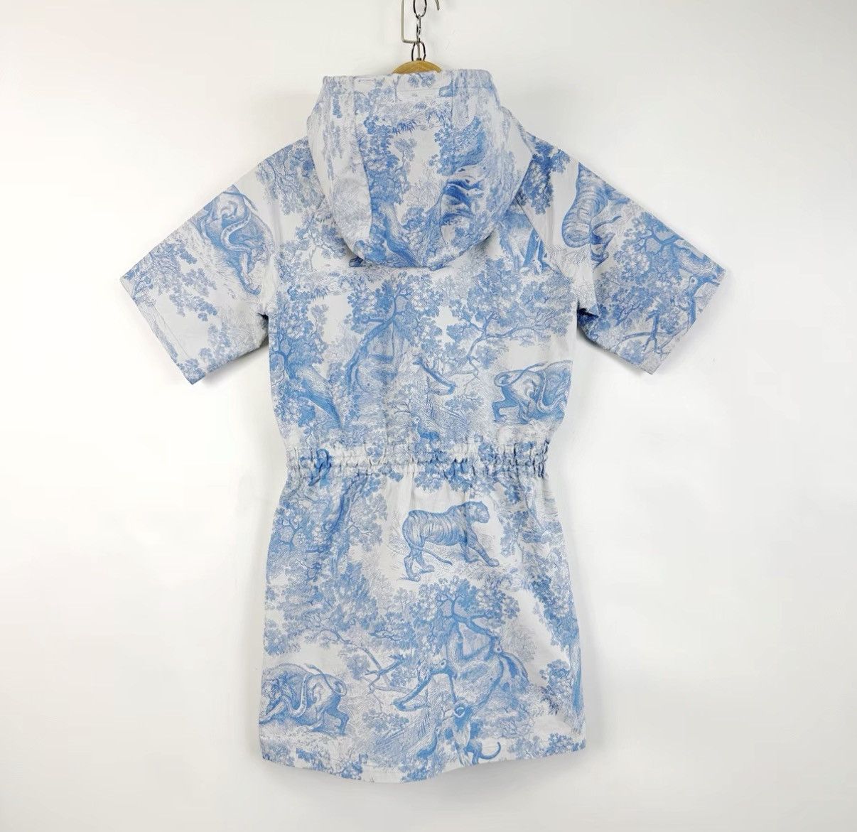 Dior Dior blue animal forest print waist tie hooded dress K12 Size XXS / US 00 / IT 34 - 2 Thumbnail