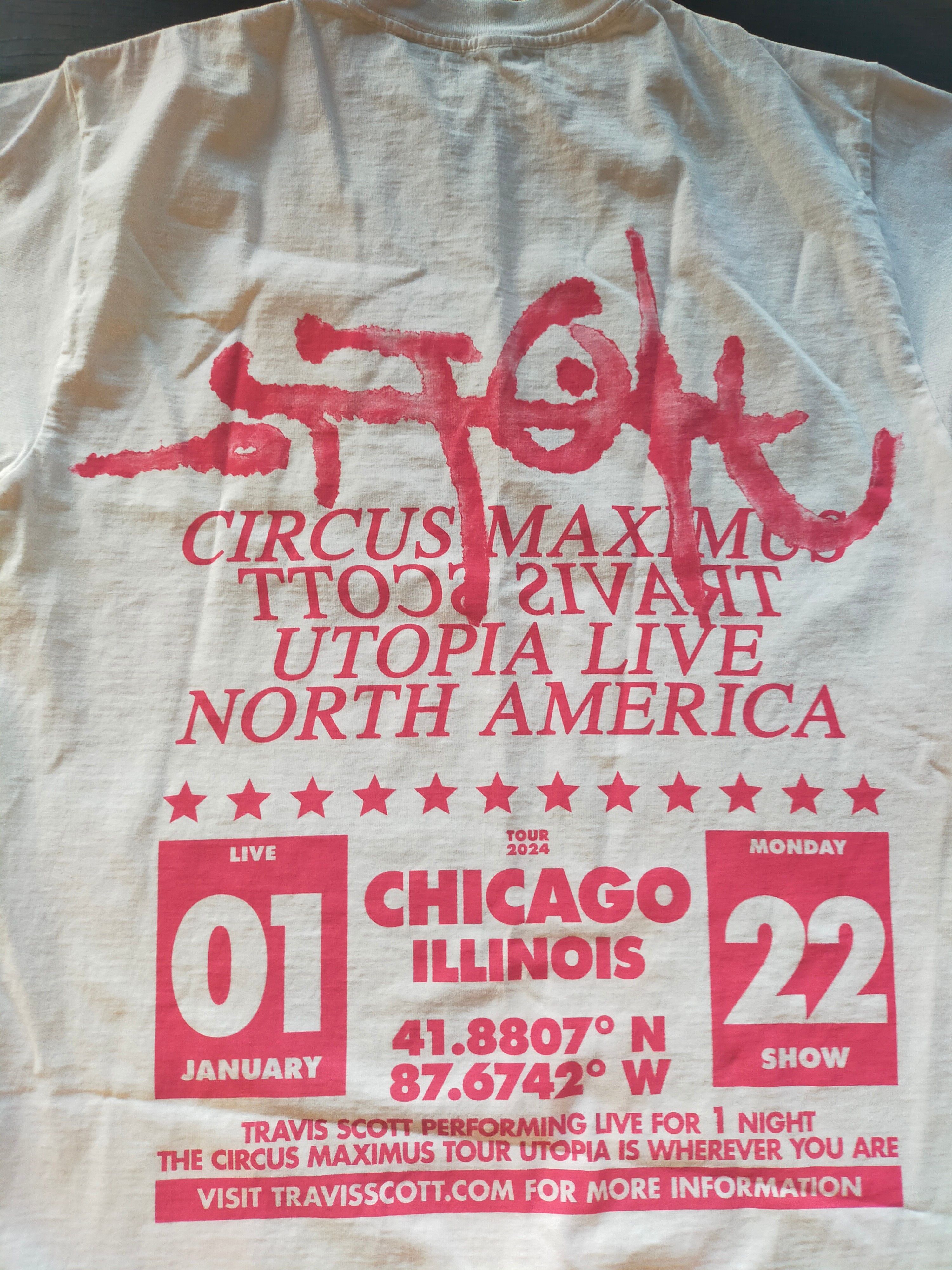 Travis Scott Travis Scott Utopia Chicago Illinois tour merch shirt Size US M / EU 48-50 / 2 - 11 Thumbnail