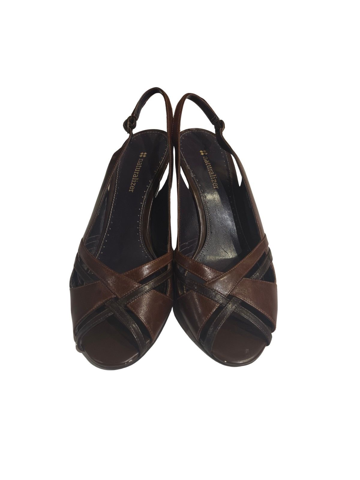 Naturalizer Brown leather slingback Heels.wf7521 Size US 8 / IT 38 - 5 Thumbnail