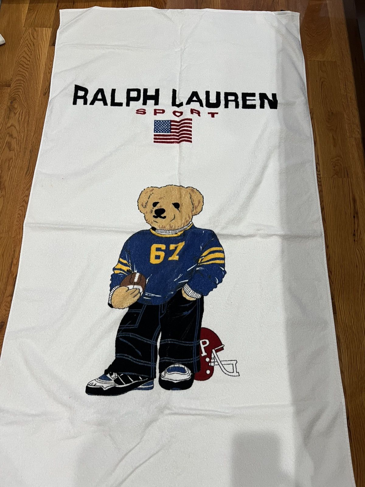 vintage polo ralph lauren beach towel teddy bear