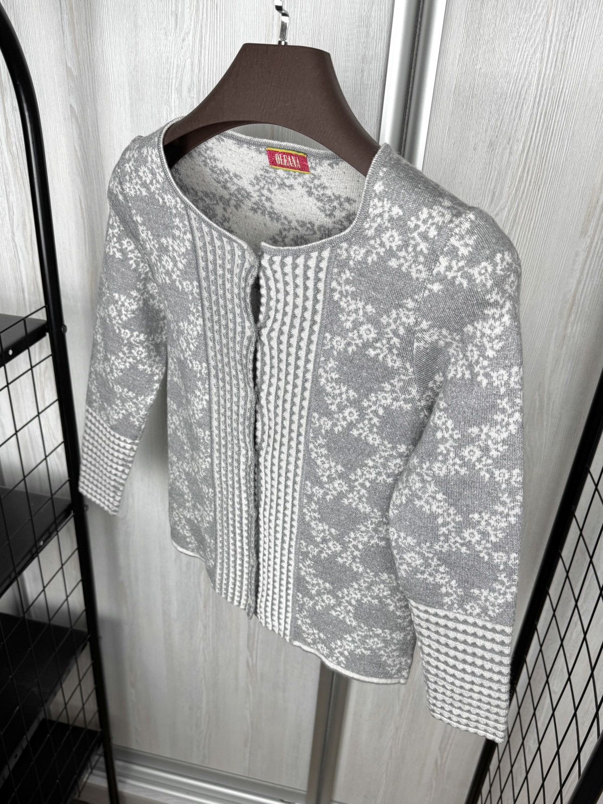 Other OLEANA NORWAY Gray Floral Silk Wool Knit Cardigan Sweater Size XS / US 0-2 / IT 36-38 - 7 Thumbnail