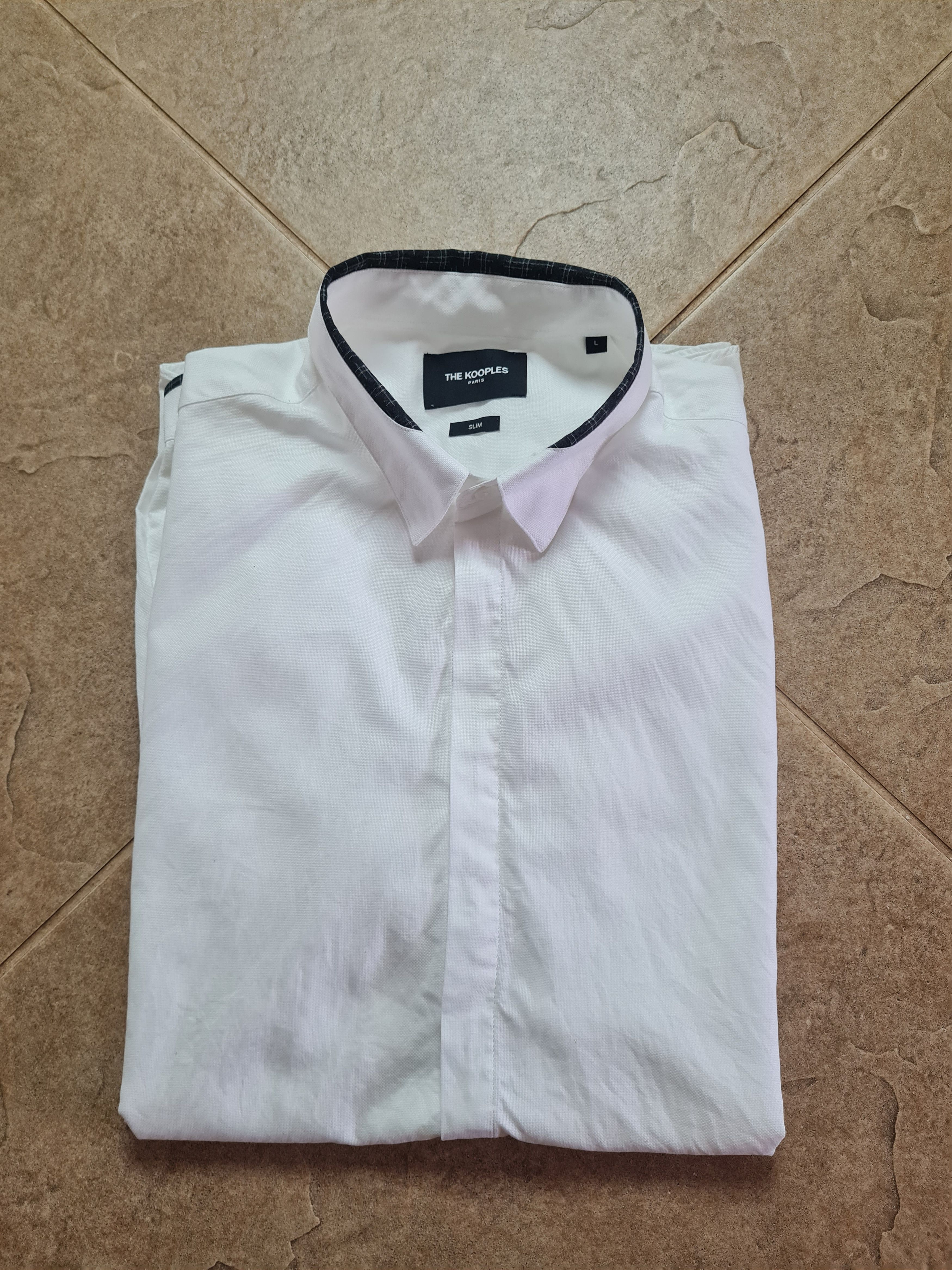 The Kooples Mens White Dress Shirt The Kooples Banded Collar Size L Size US L / EU 52-54 / 3 - 20 Thumbnail