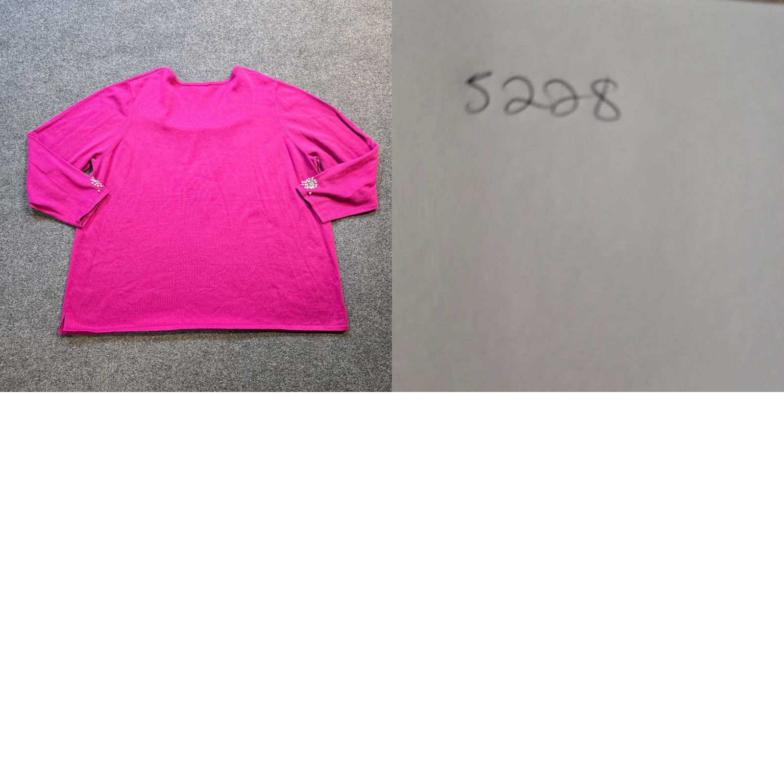 Quacker Factory VINTAGE Quacker Factory Sweater Women 3X Pink Beaded Pearl Knit Rhinestones Casual Size XXL / US 16-18 / IT 52-54 - 8 Thumbnail