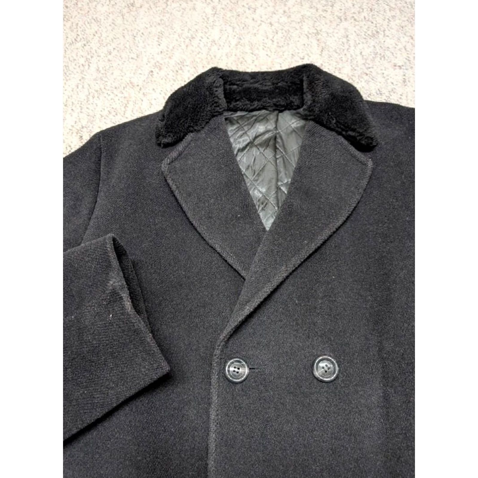Doublet VINTAGE Alexandre double breasted COAT Men's 2XL Black Wool Mouton collar Overcoat Size US XXL / EU 58 / 5 - 4 Thumbnail