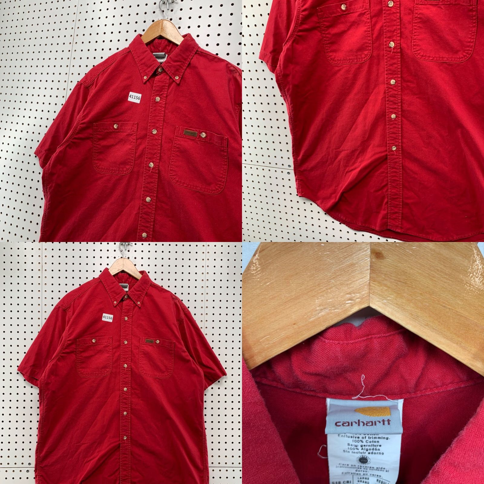 Carhartt VINTAGE Carhartt Button-Up Shirt Mens L Red Canvas Workwear Made USA Size US L / EU 52-54 / 3 - 8 Thumbnail