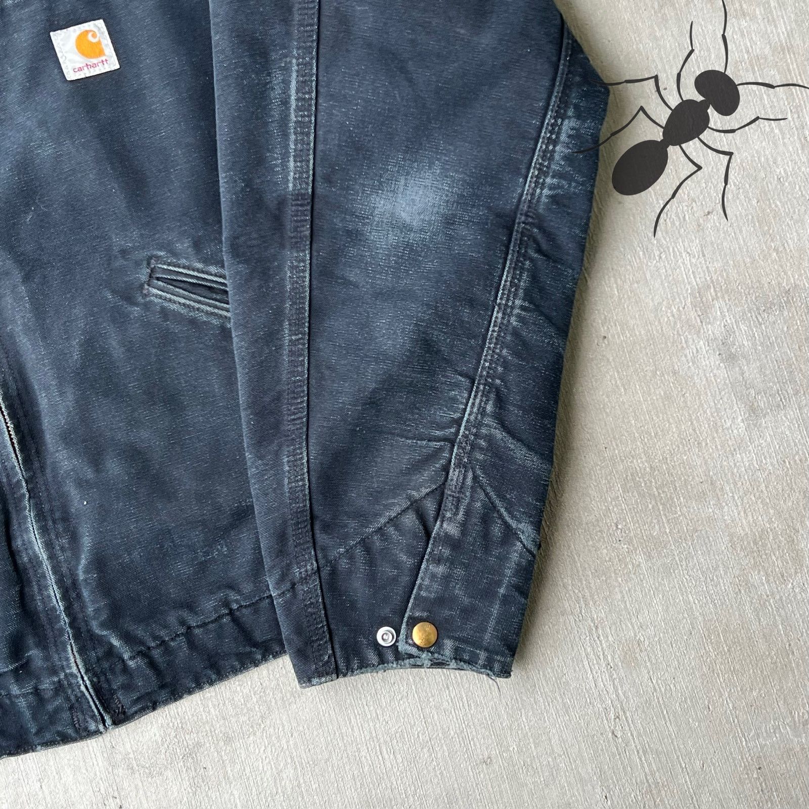 Carhartt × Vintage Carhartt J01 BLK faded black detroit work wear jacket Size US L / EU 52-54 / 3 - 8 Thumbnail
