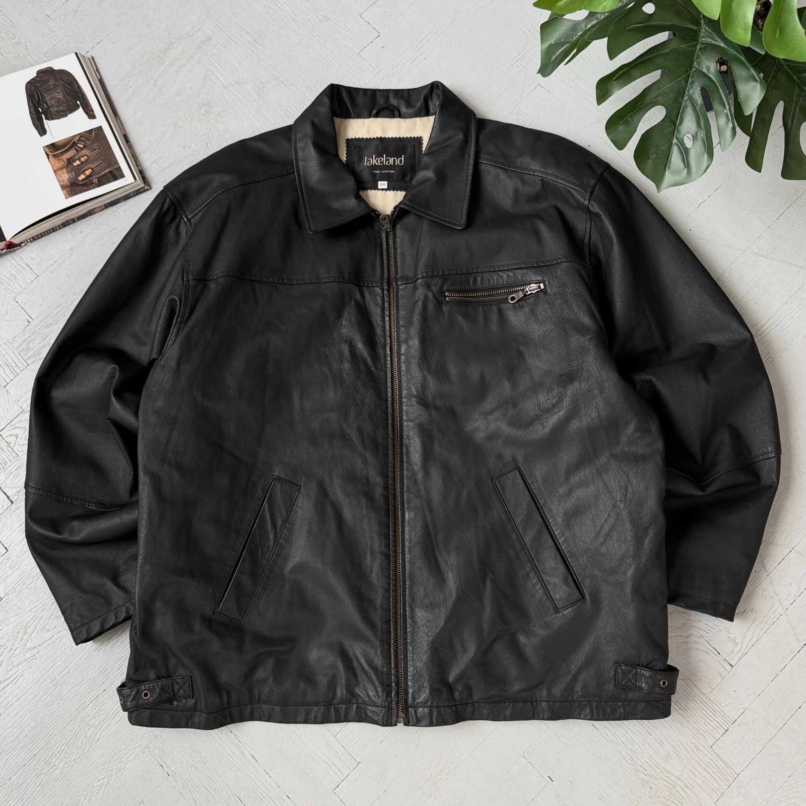 Vintage Vintage Real Leather Lakekand Collared Gangster Jacket Size US XL / EU 56 / 4 - 1 Thumbnail