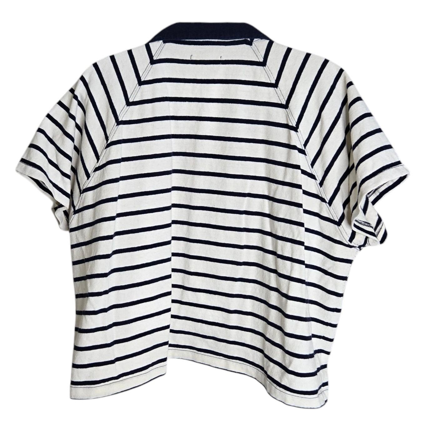 Madewell Madewell Womens Boxy Polo Tee XL Underhill Stripe V Neck Size XL / US 12-14 / IT 48-50 - 6 Thumbnail