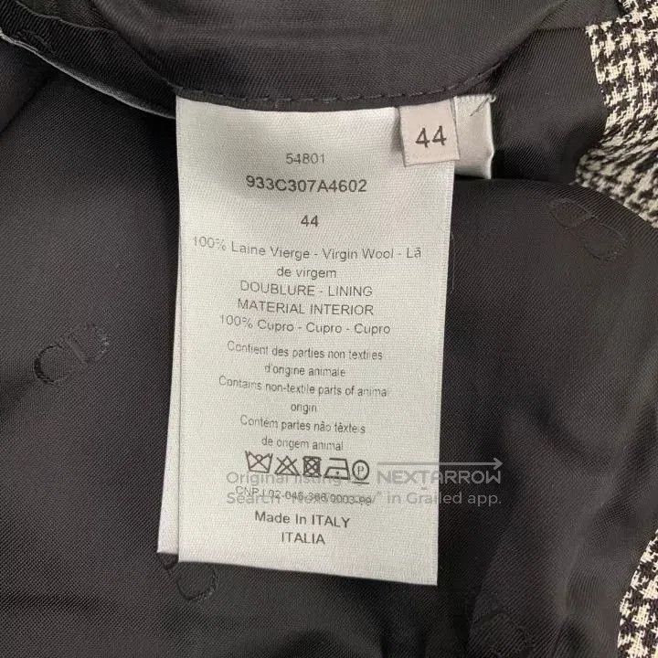 Dior gray houndstooth wool trench coat with belt. Size US L / EU 52-54 / 3 - 8 Thumbnail